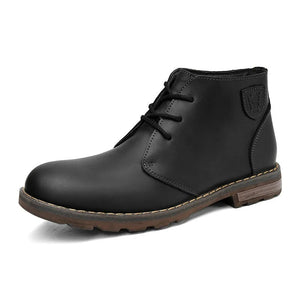 Boots: by WOGQ. Genuine Leather. Ankle Height. Thick Heel. Stitching. Various Colors.