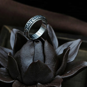 Wrings:  Sterling Silver.  Tibetan Silver. Rings Vintage Buddhism  Rotating Ring.