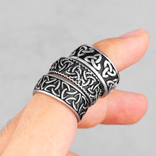 Load image into Gallery viewer, WRings: Celtic Knot Weave Ring. Viking Symbols. Stainless Steel. 1 piece.
