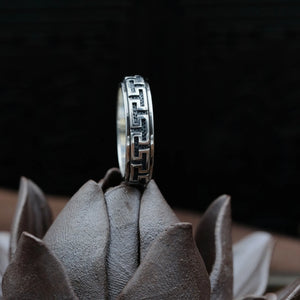 Wrings:  Sterling Silver.  Tibetan Silver. Rings Vintage Buddhism  Rotating Ring.