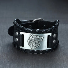 Load image into Gallery viewer, Vnox Men's Stylish Viking Leather Wrap Bracelets Rock Punk Compass Charm Male Wrist Jewelry Length Adjustable
