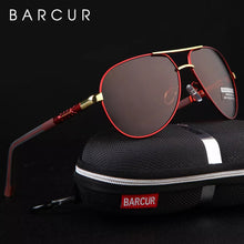 Load image into Gallery viewer, Eyewear: by BARCUR. Aluminum Vintage Men's Sunglasses. Polarized Coating. Classic Styling. Various Colors.
