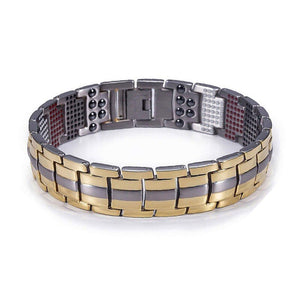 Wristwear: 100% Pure Titanium Magnetic Bracelet. Black and Silver Hematite. Health, Energy and Style.