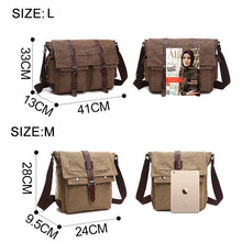 Load image into Gallery viewer, Travel Bags: Retro Messenger Bag. Canvas. Leisure or Work Travel Bag. Crossbody styling.
