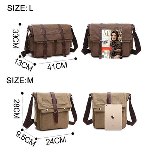 Travel Bags: Retro Messenger Bag. Canvas. Leisure or Work Travel Bag. Crossbody styling.