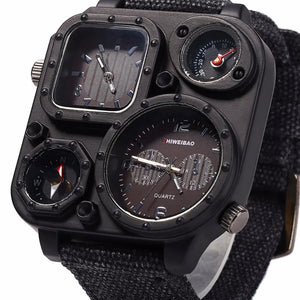 Watches: by SHIWEIBAO. Big Dial Dual-Movement Sport Watch. Quartz. Military Compass.