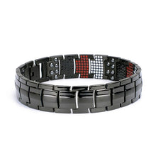 Load image into Gallery viewer, Wristwear: 100% Pure Titanium Magnetic Bracelet. Black and Silver Hematite. Health, Energy and Style.
