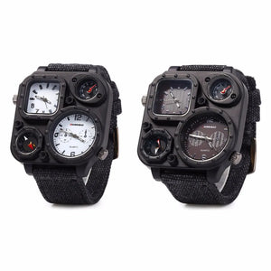 Watches: by SHIWEIBAO. Big Dial Dual-Movement Sport Watch. Quartz. Military Compass.