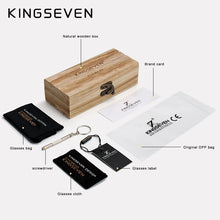 Load image into Gallery viewer, Eyewear: by KINGSEVEN.  Handmade Natural Wooden Sunglasses.UV400 Polarized. Mirror Male Eyewear
