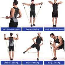 Load image into Gallery viewer, Fitness: Exercise Resistance Bands Set Up to 115 lbs Fitness Stretch Workout Bands with 5 Fitness Tubes Home Gym Yoga Equipment Men Women
