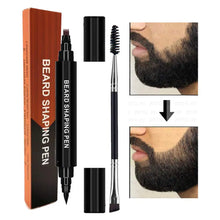 Load image into Gallery viewer, Grooming: 2 In 1 Four-Pronged Tip Waterproof And Sweat-Proof Beard Pencil Filler Men&#39;s Beard Pen Beard Filling Pen With Brush Kit
