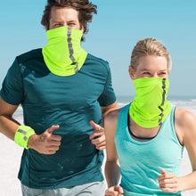 Load image into Gallery viewer, Safety Wear: High Visibility Neck Gaiter. Reflective. Summer Bandana. Wind/ Dust /Sun Protection.
