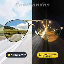 Load image into Gallery viewer, Eyewear: Aviation / Driving Intelligent Chameleon Style Glasses. Photochromic. Polarized. UV400.
