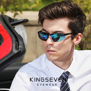 Eyewear: by KINGSEVEN. Driving Series. Polarized Blue Mirror Lens. Aluminum.