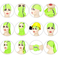Load image into Gallery viewer, Safety Wear: High Visibility Neck Gaiter. Reflective. Summer Bandana. Wind/ Dust /Sun Protection.
