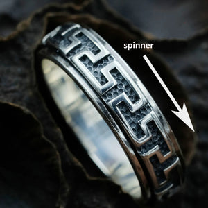 Wrings:  Sterling Silver.  Tibetan Silver. Rings Vintage Buddhism  Rotating Ring.