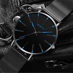 Watches: by Geneva. Minimalist Styling. Ultra Thin. Blue Stainless Steel Mesh. Quartz.