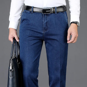 Pants: Classic Jeans Style and Fit. Thick stretch Denim. Work Tough and Business Casual.