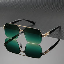 Cargar imagen en el visor de la galería, Eyewear: Sunglasses. Sleek Metal Frame. Modern Minimalist Style. Cool Urban and Highway look.
