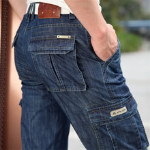 Load image into Gallery viewer, Pants: Cargo Jeans. Big Sizes. Casual  Multi-pocketed. High Quality.
