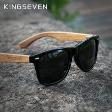 Load image into Gallery viewer, Eyewear: by KINGSEVEN.  Handmade Natural Wooden Sunglasses.UV400 Polarized. Mirror Male Eyewear
