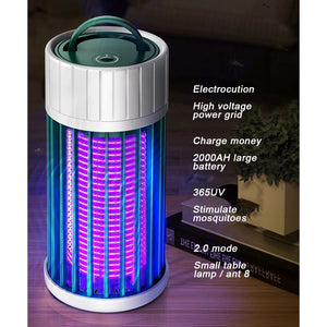 Gadgets: Bug Zapper & Insect Fly Pest Attractant Trap & LED Camping Lantern, USB/Solar-Rechargeable,Insect Fly Traps Grey