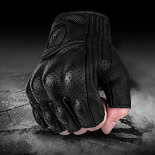 Load image into Gallery viewer, Gloves: Half Finger Driving Gloves. Breathable Leather.  Training, Fitness, Motorcycle and more...
