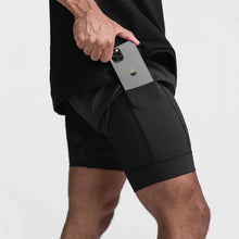 Load image into Gallery viewer, Fitness: Shorts by Kaierkang. Breathable Double Layer Sport Shorts. Quick Dry.  Stretch Pocket
