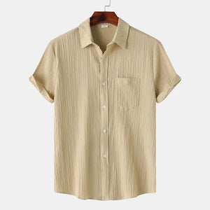 Shirts: Linen Shirts. Short Sleeve. Button Down. Cool and Breathable. Fun Style.