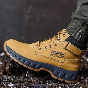 Boots: Waterproof Work Boot: Steel Toe. Anti Smashing, Anti Piercing. Non-slip.