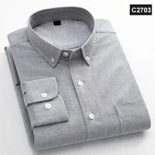 Load image into Gallery viewer, Shirts: Classic fit Oxford. 100%Cotton. Long-sleeve. Single pocket. Slim fit. Solid colors.
