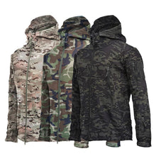 Load image into Gallery viewer, Coats / Jackets: by CHRLCK. Winter Autumn Waterproof Jacket.  Windproof. SoftShell. Hooded. Solid or Camo Colors
