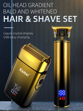 Load image into Gallery viewer, Grooming: KEMEI 2-in-1 Electric Hair Trimmer. Professional Foil Styling. Haircut, Beard, Trimmer with LCD Display.
