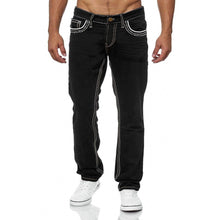 Load image into Gallery viewer, Pants: Jeans. Black and Light Blue. Straight Leg. High Quality Street and Workwear.
