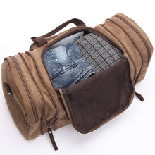 Cargar imagen en el visor de la galería, Travel Bags / Storage: Large Capacity. Spacious Capacity. Durable Canvas. Weekender / Overnighter. Shoulder Carry. Multiple Storage Areas.Various Colors.

