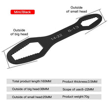 Load image into Gallery viewer, Gadget: 8-22mm Universal Wrench. Board Adjustable Double-head Torx Spanner Self-tightening Glasses Wrench Multi-purpose Hand Tool
