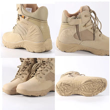 Load image into Gallery viewer, Boots:  Special Force Styling. Leather. Waterproof. Desert Combat High Top.
