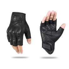 Load image into Gallery viewer, Gloves: Half Finger Driving Gloves. Breathable Leather.  Training, Fitness, Motorcycle and more...
