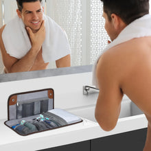 Cargar imagen en el visor de la galería, Travel Bag / Grooming: Toiletry Bag. Compact Roll Organizer for Shave Kit or Hygiene
