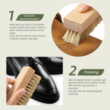 Load image into Gallery viewer, Boot Cleaning: 1PC Pig Bristles Shoe Brush.  Boot and sport shoe Brush Wood Grip.
