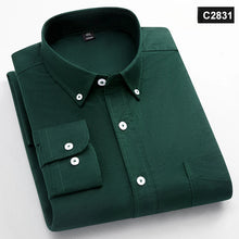 Load image into Gallery viewer, Shirts: Classic fit Oxford. 100%Cotton. Long-sleeve. Single pocket. Slim fit. Solid colors.
