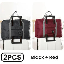 Load image into Gallery viewer, Travel Bag / Storage: 2 Pack Foldable Travel Duffel Bag. Airlines Carry on. Weekender/ Overnight / Gym Duffel. Various Colors..
