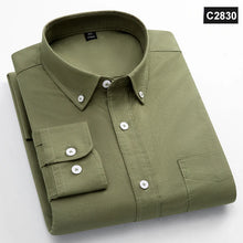 Load image into Gallery viewer, Shirts: Classic fit Oxford. 100%Cotton. Long-sleeve. Single pocket. Slim fit. Solid colors.
