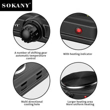 Load image into Gallery viewer, Gadget:  Electric Hot Plate, 2000W, Dual Control Infrared Cooktop, Double Burner, Portable Countertop Burner, Electric Cooktop
