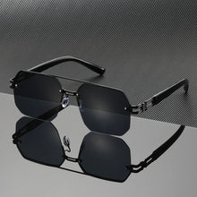 Cargar imagen en el visor de la galería, Eyewear: Sunglasses. Sleek Metal Frame. Modern Minimalist Style. Cool Urban and Highway look.
