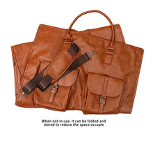 Cargar imagen en el visor de la galería, Travel Bag / Storage: Large Capacity Duffle Bag. faux Leather. Multi Carry Hanging Gym Bag Waterproof Folding Business Handbag Travel Luggage Shoulder Bag
