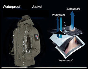 Coats / Jackets: by CHRLCK. Winter Autumn Waterproof Jacket.  Windproof. SoftShell. Hooded. Solid or Camo Colors