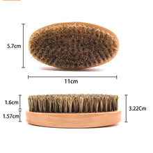 Load image into Gallery viewer, Grooming: Natural Boar Bristle Beard Brush. Bamboo Brush for Beards and Mustache. Face Massager.
