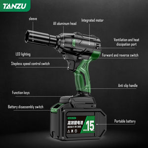 Gadgets / Tools: 21V Brushless Electric Impact Wrench. True 300N.m Battery Cordless.