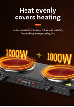 Load image into Gallery viewer, Gadget:  Electric Hot Plate, 2000W, Dual Control Infrared Cooktop, Double Burner, Portable Countertop Burner, Electric Cooktop

